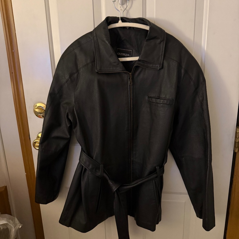 Outreach, leather jacket, woman size large